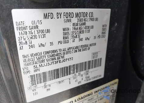 2015 Lincoln Navigator L from USA, damaged, VIN 5LMJJ3JT3FEJ07172